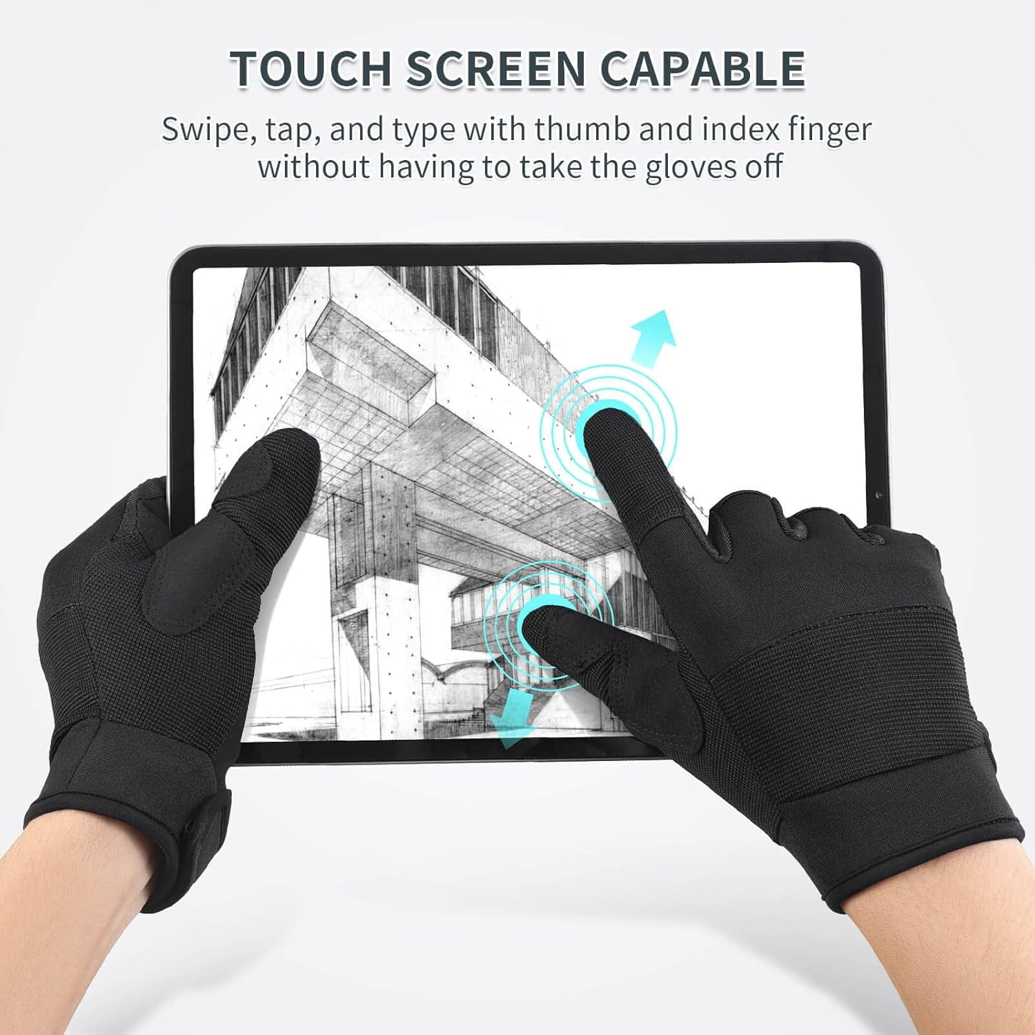 Work Gloves for Men Women: Mechanic Glove Touchscreen Dexterity Light Duty Gloves for Gardening Construction