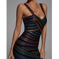 thumbnail image 3 of Vestido ajustado BELLA BARNETT con vendaje arcoíris y tirantes finos, 3 of 5