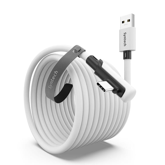 Syntech VR Link Cable 20 FT Compatible with Oculus/Meta Quest 3/Meta Quest2/Pro/Pico 4/Ultra Accessories and PC/SteamVR, High Speed PC Data Transfer, USB 3.0 to USB C Cable for VR Headset