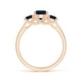 thumbnail image 2 of ANGARA Natural 1 Ct Classic Round Sapphire Three Stone Ring in 14K Rose Gold for Women (Size-6mm) | September Birthstone, Birthday, Anniversary, Jewelry Gift for Women | Natural Blue Sapphire Ring, 2 of 8