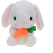 Made by Aliens Stuffed White Easter Bunny Animal with Carrot, Rabbit Plush Toy (Bunny-10 inch)