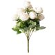thumbnail image 1 of Ramo de flores falsas de la ceremonia de la boda de la decoración floral de la simulación de la flor de rosa artificial de 9 cabezas, blanco Methold HA8171-04B, 1 of 6