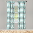 thumbnail image 3 of Ambesonne Marine Curtains, Pattern Anchor Stripe, Pair of 28"x95", Turquoise Red, 3 of 5