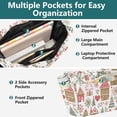 thumbnail image 3 of FORMRS Tote Bag for Women Quilted Large Capacity Travel Work Carry On Shoulder Handbag, Brown Nordic Christmas House, 3 of 7