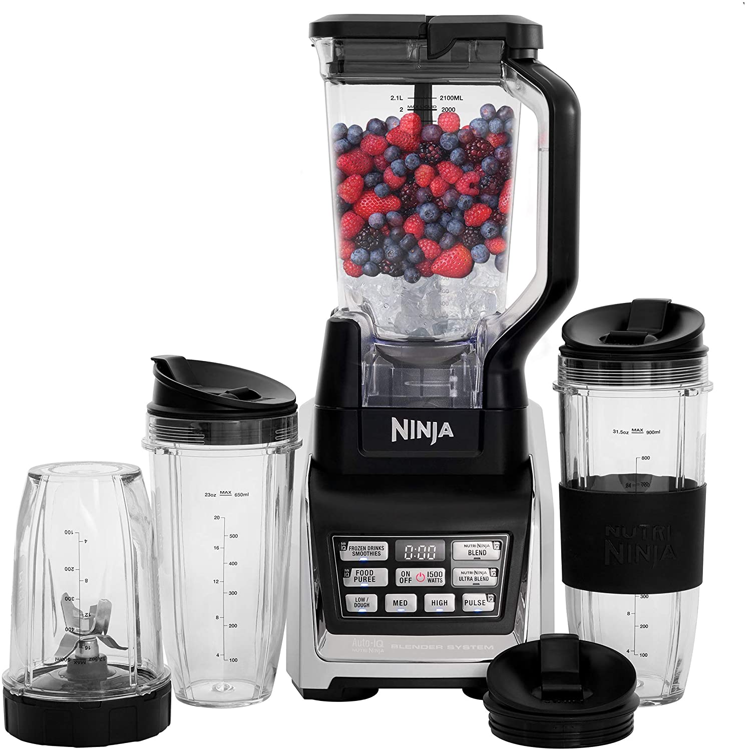 Nutri Ninja Personal And Countertop Blender With 1200 Watt Auto Iq Base 72 Ounce Pitcher And 18 24 And 32 Ounce Cups With Spout Lids Bl642 Walmart Com