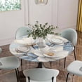 thumbnail image 4 of Round Fitted Tablecloth,Classic Flower Magnolia Circle Table Cover Waterproof Table Cloth with Elastic Edge,Blue Gradient Outdoor Tablecloths for Kitchen Picnic 55-60in, 4 of 9