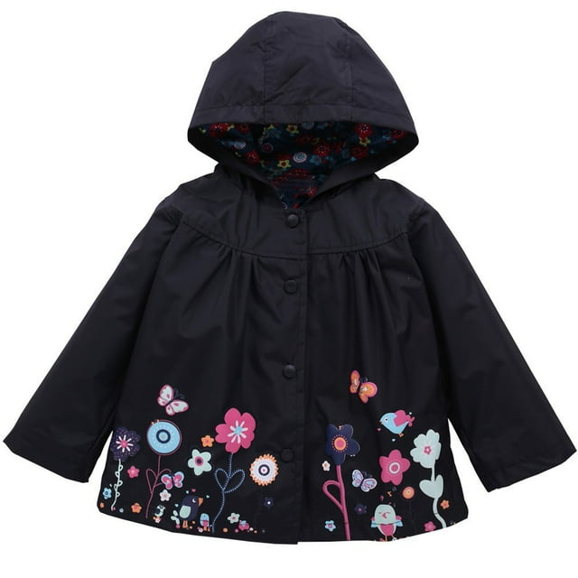 Sunnyoo Girls Windbreaker Jacket Raincoat Trench Coat and Pants 2Pcs Outfits