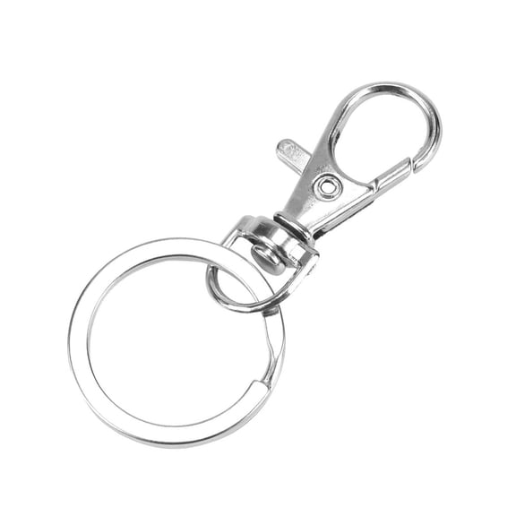 Up to 65% Key Rings for Keychains Women 30pcs Detachable Key Ring With Rotating Key Lock Metallic Silver White 25mm Backpack Keychains for Girls