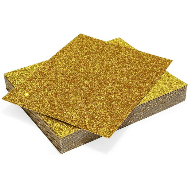 Bright Creations Gold Glitter Cardstock Paper, 8.75" x 11" Sparkly