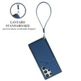 thumbnail image 3 of Elehold Lanyard Wallet Case for Samsung  S22 Ultra 6.8 inch Max Premium vegan leather with Wrist Strap,Shockproof Magnetic Buckle Flip Kickstand Credit Card Slots Anti-Scratch Protective Cover,Blue, 3 of 6