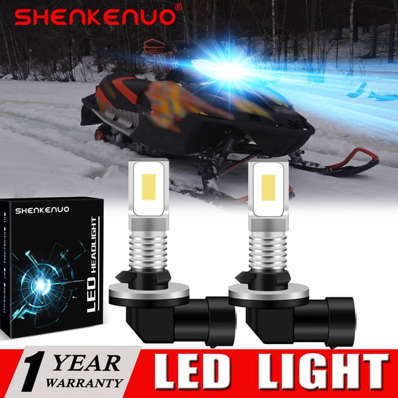 SHENKENUO 2X 881 Ice Blue LED Headlight Bulbs for Arctic Cat M5 M6 M7 M8 Z ZL ZR ZRT 370 440 550 800 900,C03