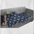 thumbnail image 5 of Turtle Soft Flannel Fleece Throw Blanket, Abstract Design Creative Caretta Caretta Designs and Tiny Bubbles, Cozy Plush for Indoor and Outdoor Use, 50" x 70", Night Blue and Ivory, by Ambesonne, 5 of 5