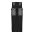 thumbnail image 5 of Fashion YLSDY Mens Wide Leg Baggy Jeans Y2k Casual Fashion Loose Denim Pants Work Office Streetwear Straight Leg Jeans Y2k Baggy Skater Jeans Black M, 5 of 6