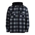 thumbnail image 2 of Men Pullover Hoodies Plaid Jacquard Long Sleeve Drawstring Hipster Casual Hooded Sweatshirts with Kanga Pockets Dark Blue XXXXXL, 2 of 4