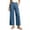 *Blue, variant on Women's High Waisted Cotton Linen Pants , Wide Leg Work Business Trousers For Women , Ladies' Button Detail Pleated Pants with Pockets,Khaki,S-XL