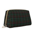 thumbnail image 2 of Picia Buffalo Plaid Dark Green Print Leather Makeup Bag Make Up Bag Travel Toiletry Bag for Her Girlfriend Teacher Teen Girl Gifts, 2 of 8
