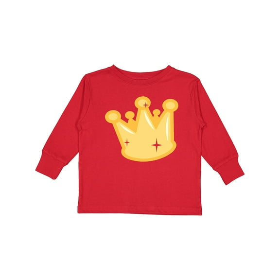 Inktastic Gold Crown Boys or Girls Long Sleeve Toddler T-Shirt