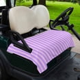 thumbnail image 2 of Golf Cart Seat Covers for 2 Seater,Purple Pink Microfiber Cart Seat Towel Blanket,Geometric Vertical Striped Solid Rainbow Absorbent Breathable Non Slip Bench Seats Protector for Golf Course 51"x31", 2 of 9