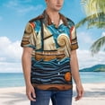 thumbnail image 3 of Fotbe Whimsical Sailboat Ocean Art Camisa Hawaiana para Hombre Unisex – Camisa Casual de Verano con Botones de Manga Corta de Algodón y Lino,3X-Large, 3 of 7