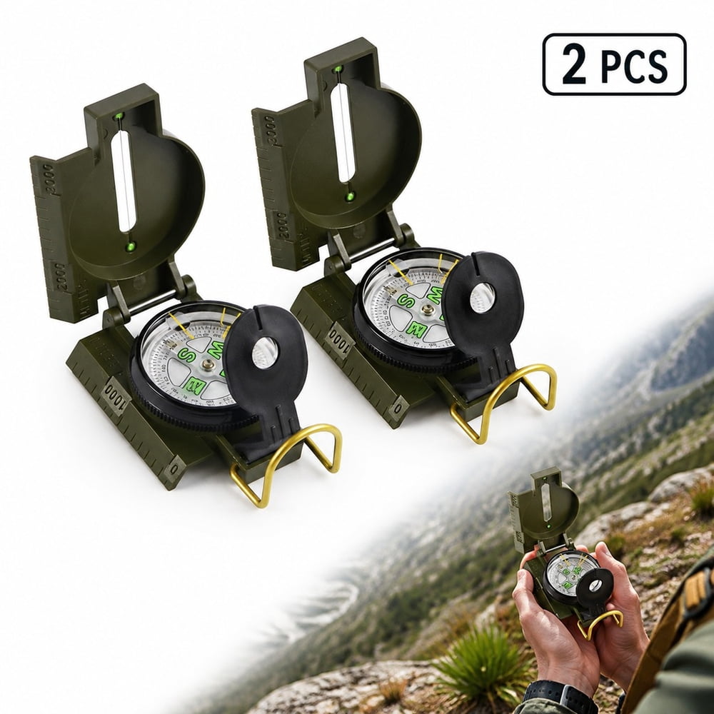 OUNONA 12Pcs Portable Plastic Compass Black for Outdoor Camping