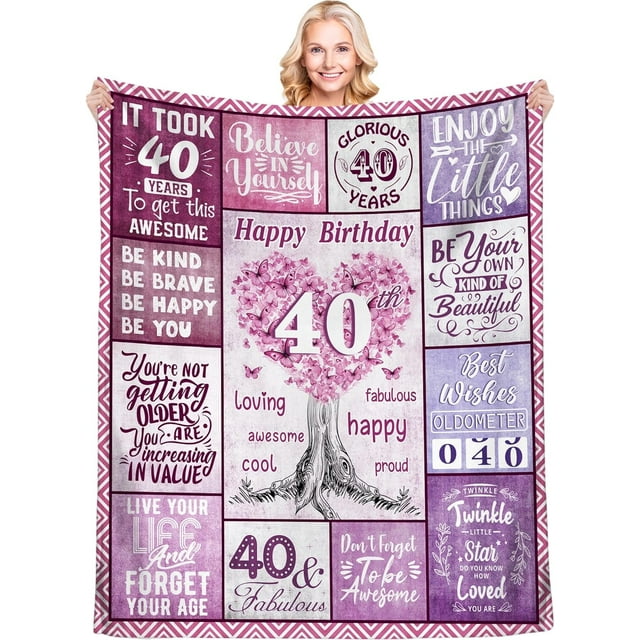 LHSHID 80th Birthday Gifts for Women 80 Years Old Birthday Gifts Unique 80th Birthday Decorations Gift Best 80th Birthday Gift Ideas for Mom Wife Sister Friend Happy Birthday 40x50in