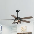 thumbnail image 2 of Parrot Uncle 52" Rustic Black Wood 5-Blade Indoor Ceiling Fan with Remote, 2 of 5
