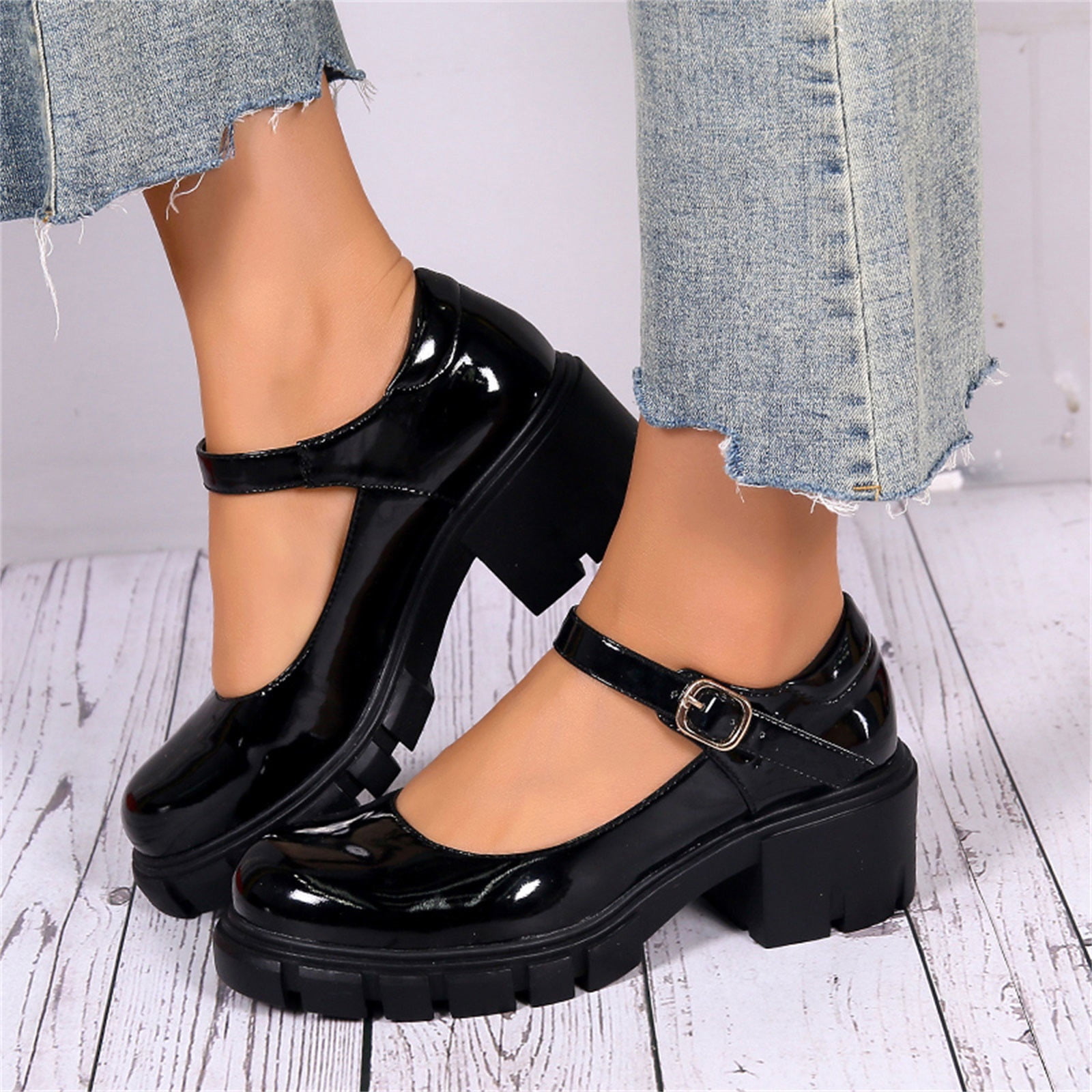 Fashion Mary Jane Shoes Platform High Heels Female Sexy Leather Black White  Women's Heels Round Toe Party Dress Pumps Ladies - Pumps - AliExpress