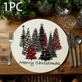 thumbnail image 4 of Darzheoy Christmas Tree Placemat 8 Inch Round Non-Slip for Dining Table Restaurant Holiday Decor Green, 4 of 7