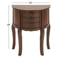 thumbnail image 3 of Decmode Traditional 28 X 22 Inch Merlot Wooden Accent Table, Merlot, 3 of 3