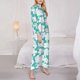 thumbnail image 3 of Balery Vintage Floral Conjunto de Pijama con Estampado para Mujer, Conjunto de Dos Piezas con Manga Larga, Ropa de Dormir Suave con Bolsillos, Pijamas Cómodos-Small, 3 of 7