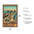 thumbnail image 2 of Visit India - Howrah Bridge Calcutta Indian State Railways - Vintage Railroad Travel Poster by William Spencer Bagdatopoulos c.1930 - Master Art Print (Unframed) 12in x 18in, 2 of 4