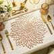 thumbnail image 4 of Individual de mesa calado con forma de flor de hibisco, decoración para bodas, diseño calado de cristal, alta búsqueda, regalo único, centro de mesa plegable, para fiestas en casa, 20x25 cm, 4 of 8