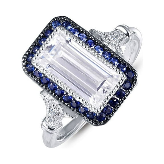 Lafonn Heritage Sterling Silver Platinum Plated Lassire Simulated Diamond Ring (2.83 CTTW)