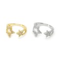 thumbnail image 2 of Gold Plated Zircon Star Ring For Women Copper Jewelry With White Zircon Inlay Elegant Everyday Wear For Womens, 2 of 5