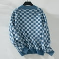 thumbnail image 4 of Heisall Womens Sweaters Fall Winter Loose Checkered Knit Long Sleeve V Neck Fashion Casual, 4 of 4