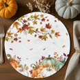thumbnail image 2 of Fall Round Placemats Set of 4 Harvest Pumpkin Place Mats Thanksgiving Woven Placemat Sunflower Autumn Maple Leaf Circle Braided Table Mat for Kitchen Dining Table Autumn Party Home Decor 15 Inch, 2 of 9