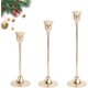 thumbnail image 1 of Juego de 3 Candeleros para Velas, Portavelas Decorativo de Metal Dorado para Cónicas, para Decoración del Hogar, Bodas, Cenas, Fiestas y Cocina (3, Oro), 1 of 10
