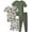 Green Stripes/Dinosaurs, variant on Mon Petit Baby Boys' Pajama Set - 4 Piece 100% Cotton Sleep Shirt, Tank Top, Lounge Pants, Shorts (12M-4T)