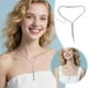 thumbnail image 3 of Collares delicados de plata con pedrería para mujer Collares de plata para mujer Collares con pedrería, perlas y borlas para chicas adolescentes Joyería, 3 of 6