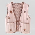 thumbnail image 2 of Kilaqueen Vest for Women Fashion Print Bow Tie Front Reversible Jacket Outerwear with Pockets Sleeveless Trendy Casual Lightweight Waistcoat, 2 of 9