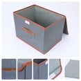 thumbnail image 2 of Unique Bargains Storage Cube Storage Bin with Handles Collapsible Storage Basket Grey, 2 of 7