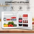thumbnail image 2 of Antarctic Star Mini Fridge Compact Refrigerator with Freezer, Single Reversible Door, Dorm Fridge, Removable Glass Shelf, Defrost Button, for Bedroom, Office, Garage, 1.4 Cu. Ft, White, 2 of 14
