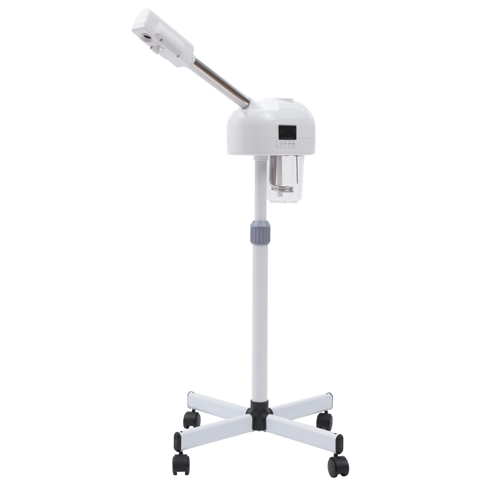 Miumaeov Professional Facial Steamer with Hot Mist Function with 360 Rotating Nozzle and Adjustable Height LCD Rolling Facial Steamer for Beauty Salon or Home
