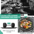 thumbnail image 4 of VIVIJASON 24" Cast Aluminum Lazy Susan Turntable, 360° Rotating Display Tray with Silent Bearings, Round Table Top Swivel Serving Plate with Umbrella Hole for Outdoor Dining Table, Floral Style, 4 of 7