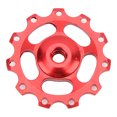 thumbnail image 2 of Mountain Bike Guide Wheel Durable Lightweight Bearing Anode Sturdy Aluminium Alloy 11 Tooth Rear Derailleur PulleyRed, 2 of 8