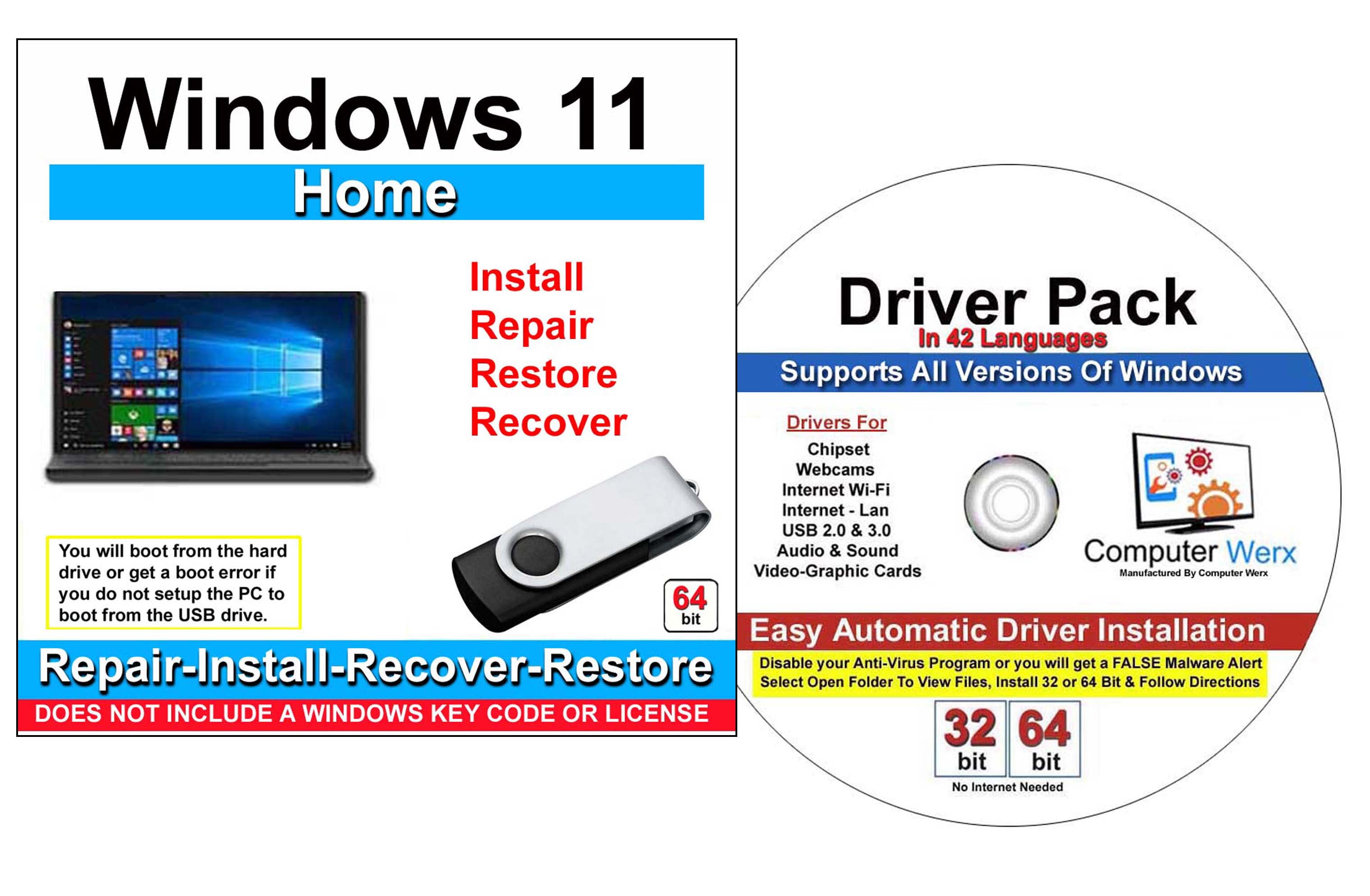 Windows 11 Home 64 Bit DVD Software for Computer - OEM with Windows 11 Home 64 Bit DVD Software for Computer - OEM with