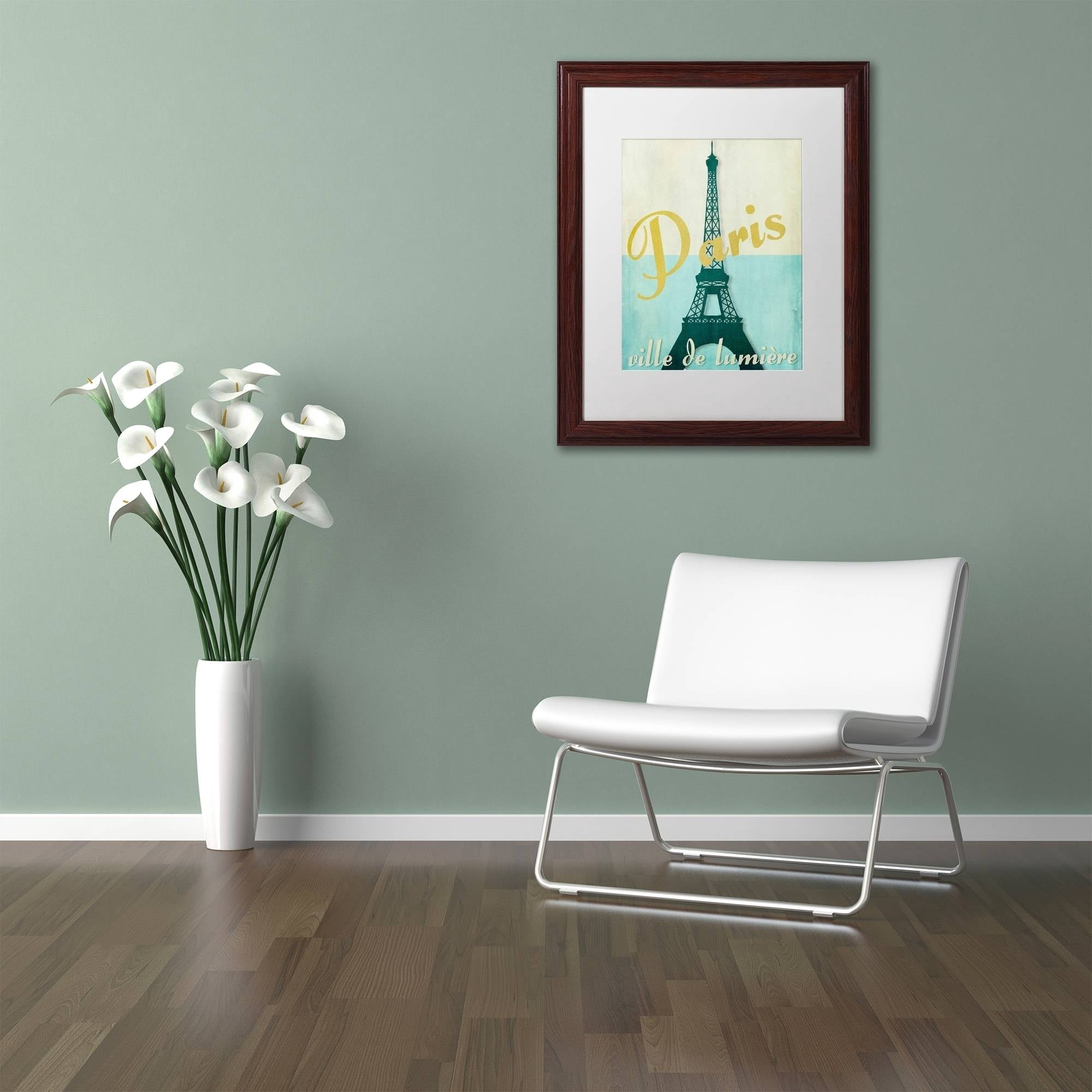 Trademark Fine Art "Paris City of Light" Canvas Art by Color Bakery White Matte, Wood Frame