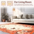 thumbnail image 2 of ODIKA 4'x6' Machine Washable Non-Slip Area Rug, Whimsical Insect Inspired Featuring Stylized Moths and Flowers High Traffic Rug, Orange, 156155, 2 of 7
