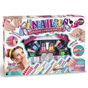 Unicorn Nail Art Set for Girls, Funkidz Ultimate 790  Pieces Glamour Party Nail Kit for Kids with Peelable Nail Polish Glitter Nail Stickers Crystals Coating for Fashion Nail Designs