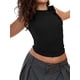thumbnail image 4 of Txlixc Chaleco plisado femenino txlixc, blusa sólida de cuello redondo sin mangas anudada Txlixc moda, 4 of 9